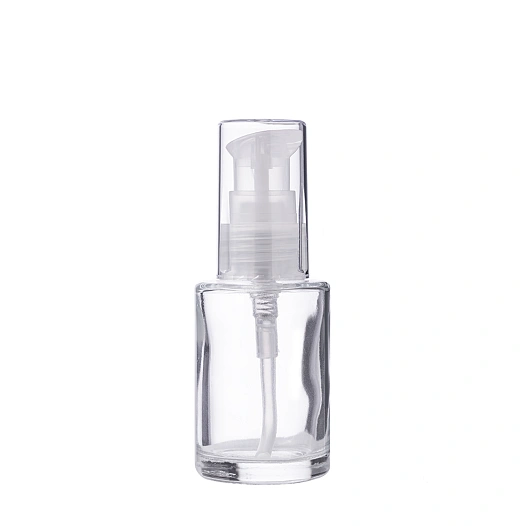 Прозрачный стеклянный флакон 24R-GBL30CL 30мл с косметическим дозатором и крышкой 24R-701-5