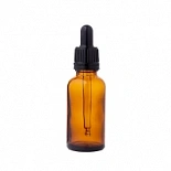 Стеклянный флакон 24R-GB30AM 30ml с черным дроппером с КПВ 24R-DRO18TE