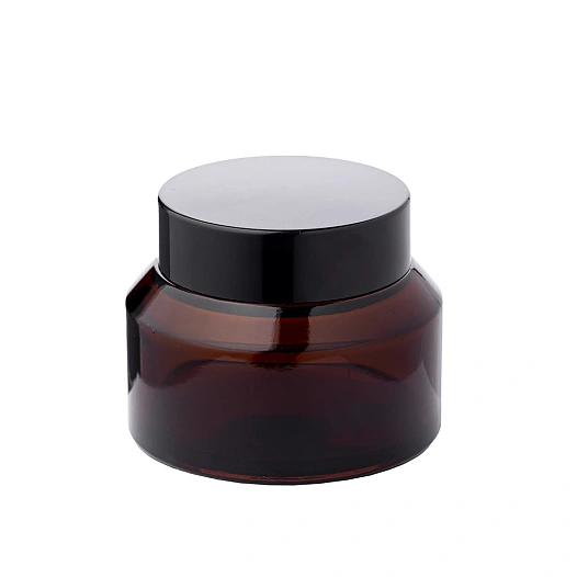 Стеклянная косметическая банка 79R-SMH-001 янтарная 50ml